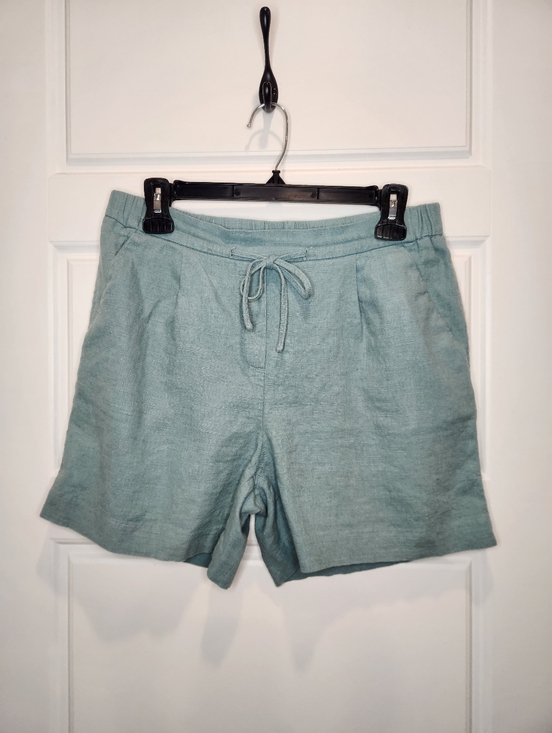 Sz M RW&Co. Linen Blend Shorts Light Green - Picture 2 of 5
